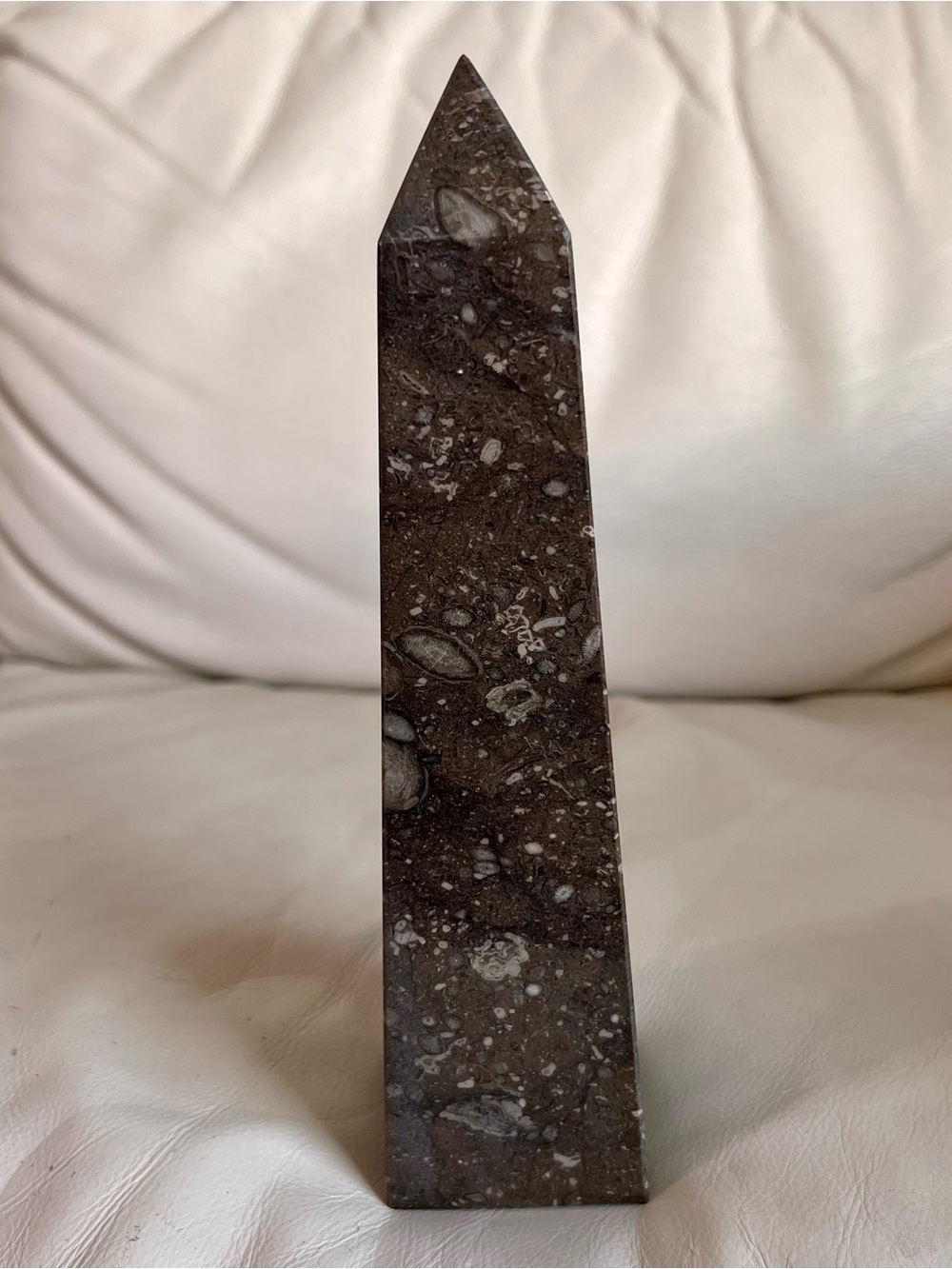 Gray Marble Stone Obelisk Accent Sculpture 10” Made in Pakistan